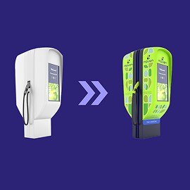 Deux distributeurs de solutions de recharge VE.