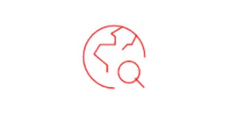 Image représentant une icône d'un globe et d'une loupe
